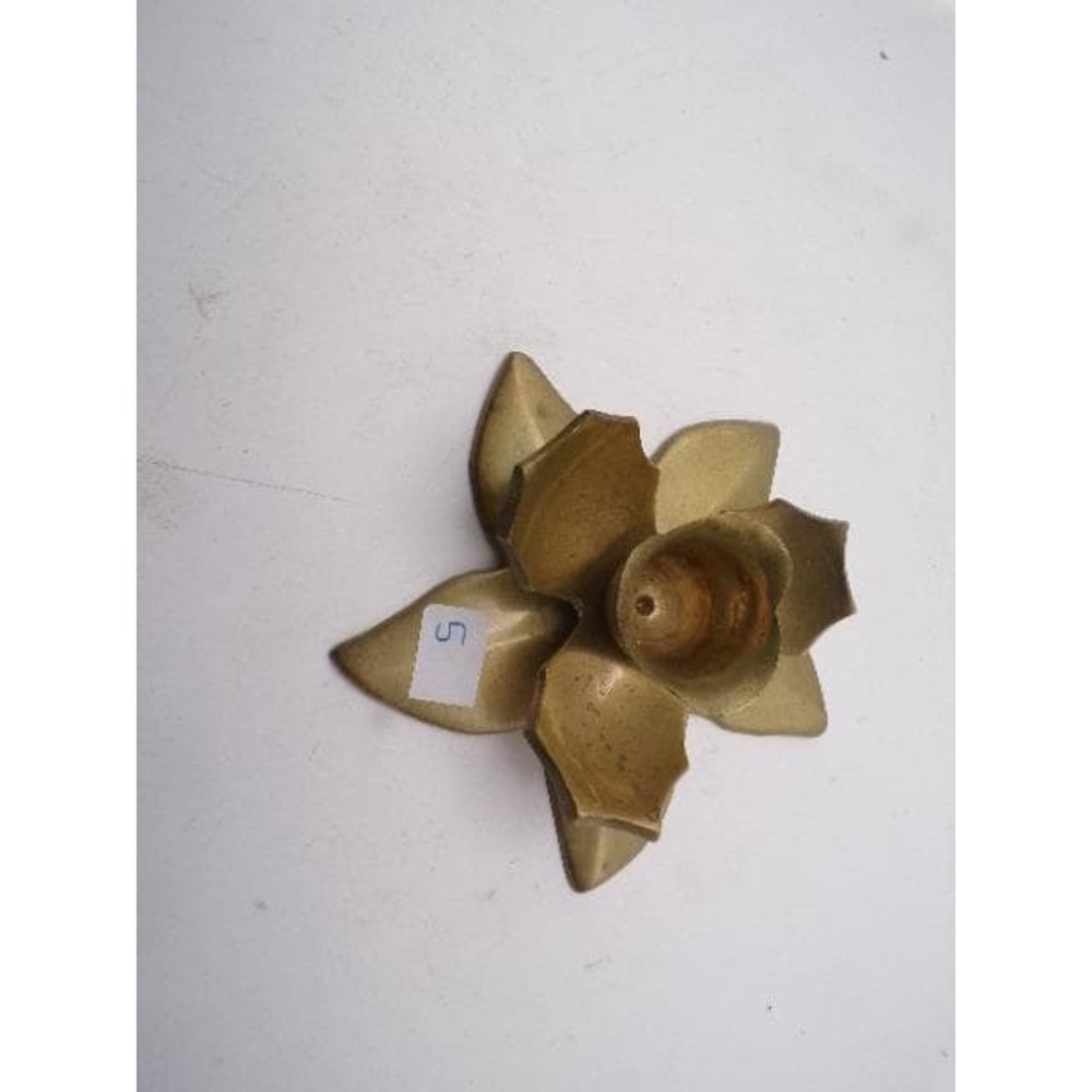 Vintage Brass Lotus Flower Candle Holder Small‎ Ornate Metal Votive Stand